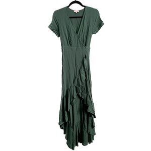 re:named Jade Green Wrap Dress